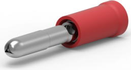 Round plug, Ø 3 mm, L 24 mm, insulated, straight, red, 0.5-1.5 mm², AWG 20-16, 141462-1