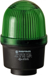 Continuous light, Ø 57 mm, green, 12-230 V AC/DC, BA15d, IP65