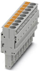 Plug, push-in connection, 0.5-10 mm², 9 pole, 41 A, 8 kV, gray, 3061648