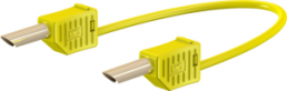 Measuring lead with (4 mm hollow plug, straight) to (4 mm hollow plug, straight), 2 m, yellow, PVC, 1.0 mm², CAT O