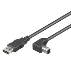 USB 2.0 connection cable, USB plug type A to USB plug type B, 0.5 m, black