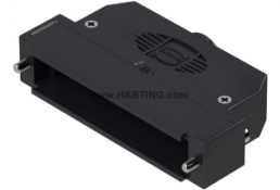 D-Sub connector housing, size: 4 (DC), straight 180°, cable Ø 3.5 to 11 mm, plastic, black, 09670370442