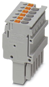 Plug, push-in connection, 0.14-1.5 mm², 6 pole, 17.5 A, 6 kV, gray, 3212552