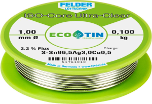 Solder wire, lead-free, SAC (Sn96.5Ag3.0Cu0.5), Ø 1 mm, 0.1 kg
