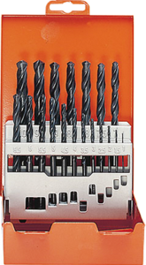 HSS twist drill kit, 19 pieces, steel, DIN 338, 60001