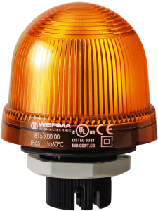 Recessed LED permanent light, Ø 75 mm, yellow, 115 VAC, IP65