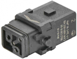 Socket contact insert, 1A, 3 pole, crimp connection, with PE contact, 09100032706