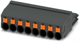 Socket header, 8 pole, pitch 6.35 mm, straight, black/orange, 1233103