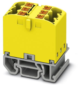 Distribution block, push-in connection, 0.14-4.0 mm², 6 pole, 24 A, 8 kV, yellow, 3274106