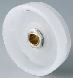 Rotary knob, 6 mm, polycarbonate, transparent, Ø 41 mm, H 14 mm, B8341061