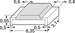 Resistor, thick film, SMD 2512 (6330), 1 Ω, 1 W, ±5 %, RC2512JK-071RL