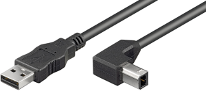 USB 2.0 Adapter cable, USB plug type A to USB plug type B, 1 m, black