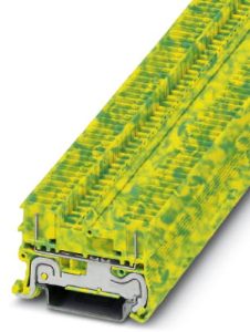 Protective conductor terminal, push-in connection, 0.14-1.5 mm², 2 pole, 6 kV, yellow/green, 3213810