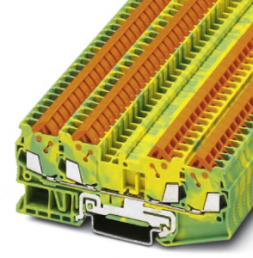 Protective conductor terminal, quick connection, 0.25-1.5 mm², 4 pole, 8 kV, yellow/green, 3205093
