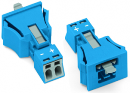 Plug, 2 pole, snap-in, push-in, 0.25-1.5 mm², blue, 890-2112