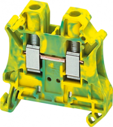 Ground terminal, 2 pole, 0.2-6.0 mm², clamping points: 2, green/yellow, screw connection