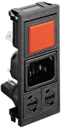 Plug C14, 3 pole, snap-in, plug-in connection, black, BZV03/Z0000/05