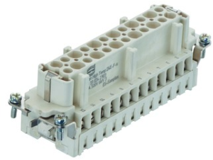 Socket contact insert, 24B, 24 pole, equipped, screw connection, with PE contact, 09338242703
