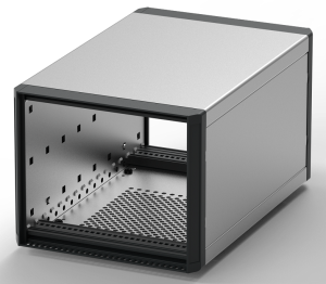 19 inch desktop enclosure, 3 U, 28 HP, (W x H x D) 164.4 x 132.6 x 255 mm, aluminum, gray, 24571-002