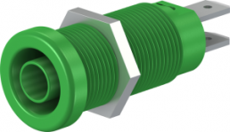 4 mm socket, flat plug connection, mounting Ø 12.2 mm, CAT IV, green, 66.9131-25