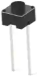 Short-stroke pushbutton, Form A (N/O), 50 mA/24 VDC, unlit , actuator (black, L 1.4 mm), 2.2 N, THT