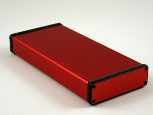 Aluminum enclosure, (L x W x H) 220 x 103 x 30 mm, red, IP54, 1455L2201RD