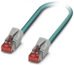 Network cable, RJ45 plug, straight to RJ45 plug, straight, Cat 5e, SF/UTP, PUR, 0.3 m, blue