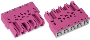 Plug, 5 pole, spring-clamp connection, 0.5-4.0 mm², pink, 770-295