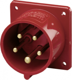 CEE surface mounted plug, 5 pole, 32 A/400 V, red, 6 h, IP44, 1409