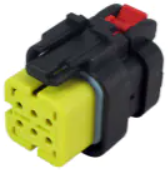 Socket, unequipped, 6 pole, straight, 2 rows, yellow, 776531-3