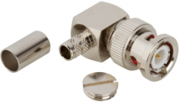 BNC plug 50 Ω, RG-8X, LMR-240, Belden 9258, solder connection, angled, 112601