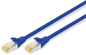 Patch cable, RJ45 plug, straight to RJ45 plug, straight, Cat 6A, S/FTP, LSZH, 2 m, blue