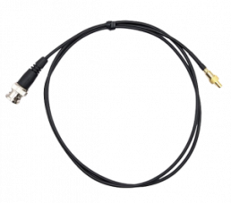 Coaxial cable, SMB plug (straight) to BNC plug (straight), 50 Ω, RG-174, grommet black, 0.5 m, SMBM-BNCM17405