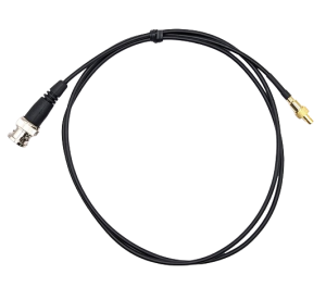 Coaxial cable, SMB plug (straight) to BNC plug (straight), 50 Ω, RG-174, grommet black, 0.5 m, SMBM-BNCM17405