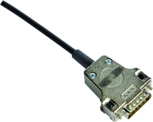 D-Sub connector housing, size: 2 (DA), straight 180°, cable Ø 3 to 12.5 mm, metal, silver, 09670150344