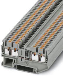 Component terminal block, push-in connection, 0.14-4.0 mm², 4 pole, 500 mA, 8 kV, gray, 3210266