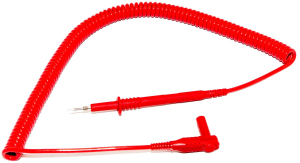 Measuring lead with (4 mm banana plug, angled) to (test probe, straight), 610 mm, red, PVC