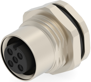 Circular connector, 5 pole, solder cup, screw locking, straight, T4131012051-000