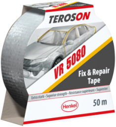 Fabric tape, 50 mm, fabrics, gray, 25 m, TEROSON VR 5080