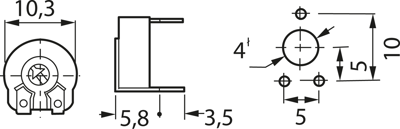 PTC 10 LV 1K0 Piher Trimmer Potentiometers Image 2