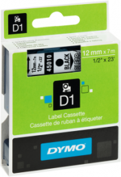 Labelling tape cartridge, 12 mm, tape transparent, font black, 7 m, S0720500