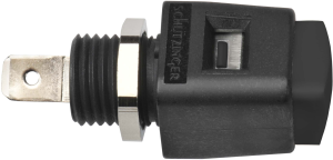 Quick pressure clamp, black, 30 VAC/60 VDC, 16 A, faston plug, nickel-plated, ESD 498 / SW
