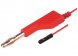 Measuring line with (4 mm plug, spring-loaded, straight) to (0.64 mm socket, spring-loaded, straight), 1 m, red, PVC, 0.25 mm², CAT O