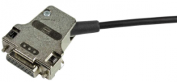 D-Sub connector housing, size: 2 (DA), angled 45°, cable Ø 3 to 12.5 mm, metal, gray, 09670150334280