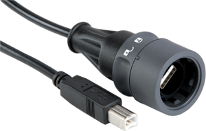 USB 2.0 Adapter cable, USB plug type A to USB plug type B, 5 m, black