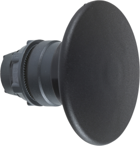 Pushbutton, waistband round, black, front ring black, mounting Ø 22 mm, ZB5AX2
