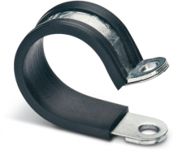 Cable clamp, steel, galvanized, black/silver