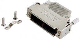 D-Sub connector housing, size: 1 (DE), straight 180°, cable Ø 8.5 mm, ABS, silver, 165X10909XE