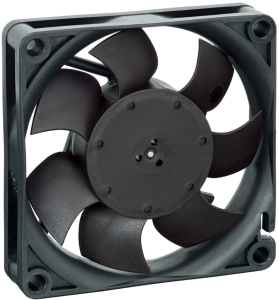 DC axial fan, 12 V, 70 x 70 x 15 mm, 36 m³/h, 25 dB, sintec slide bearing, ebm-papst, 712 F/2
