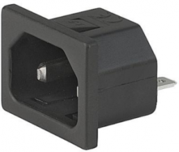 Plug C18, 2 pole, snap-in, solder connection, black, 6162.0032